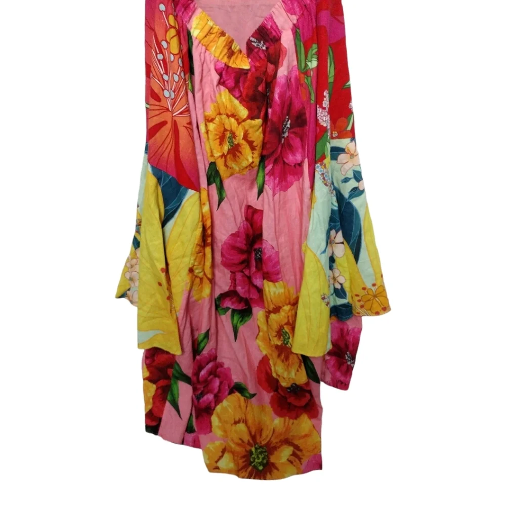Farm Rio Mixed Chita Floral Midi Dress